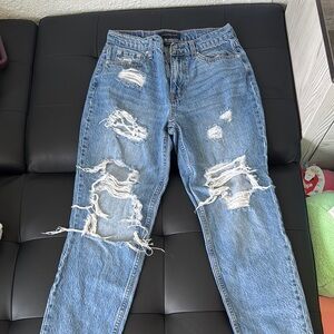 Distressed Blue Jeans